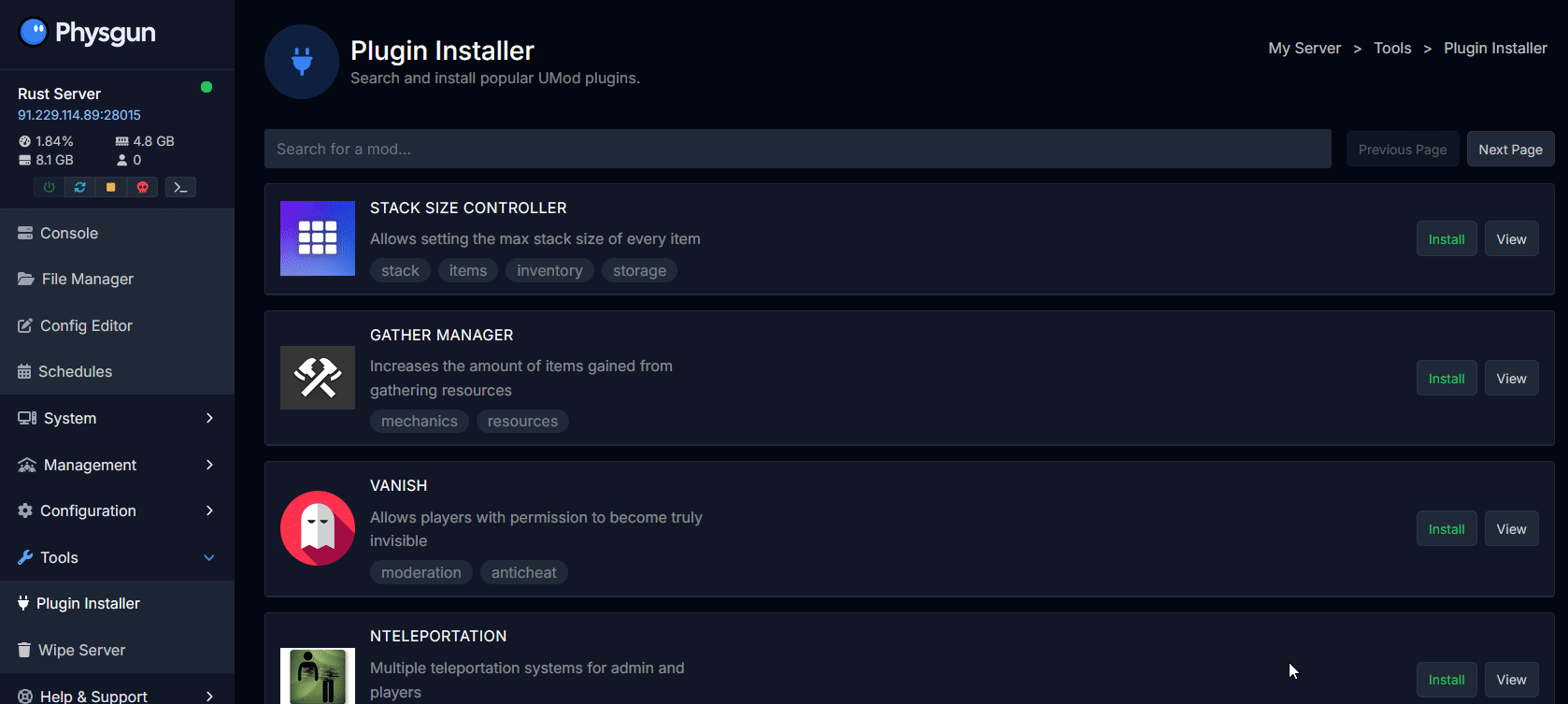 Plugin Installer Example