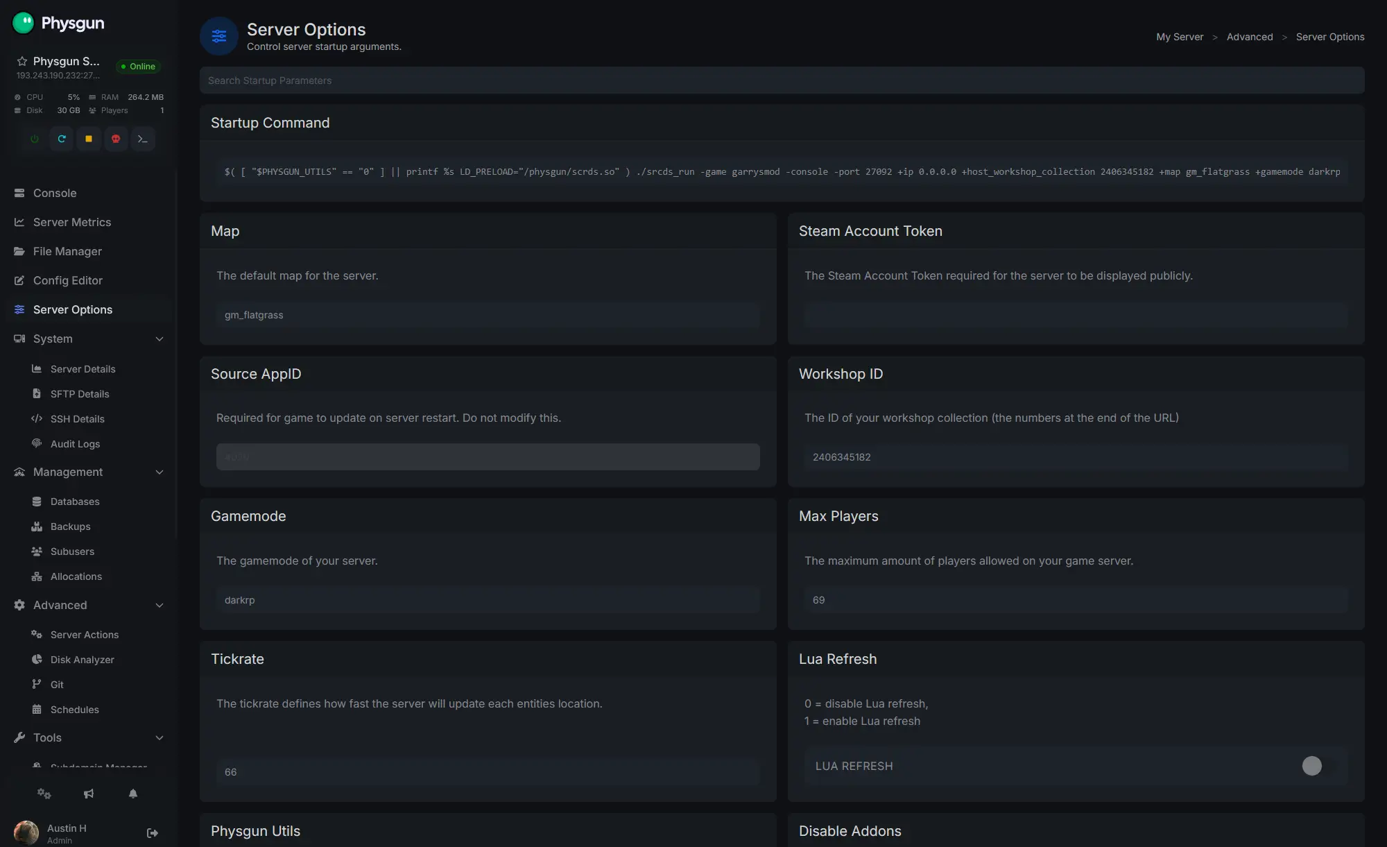 Server Options