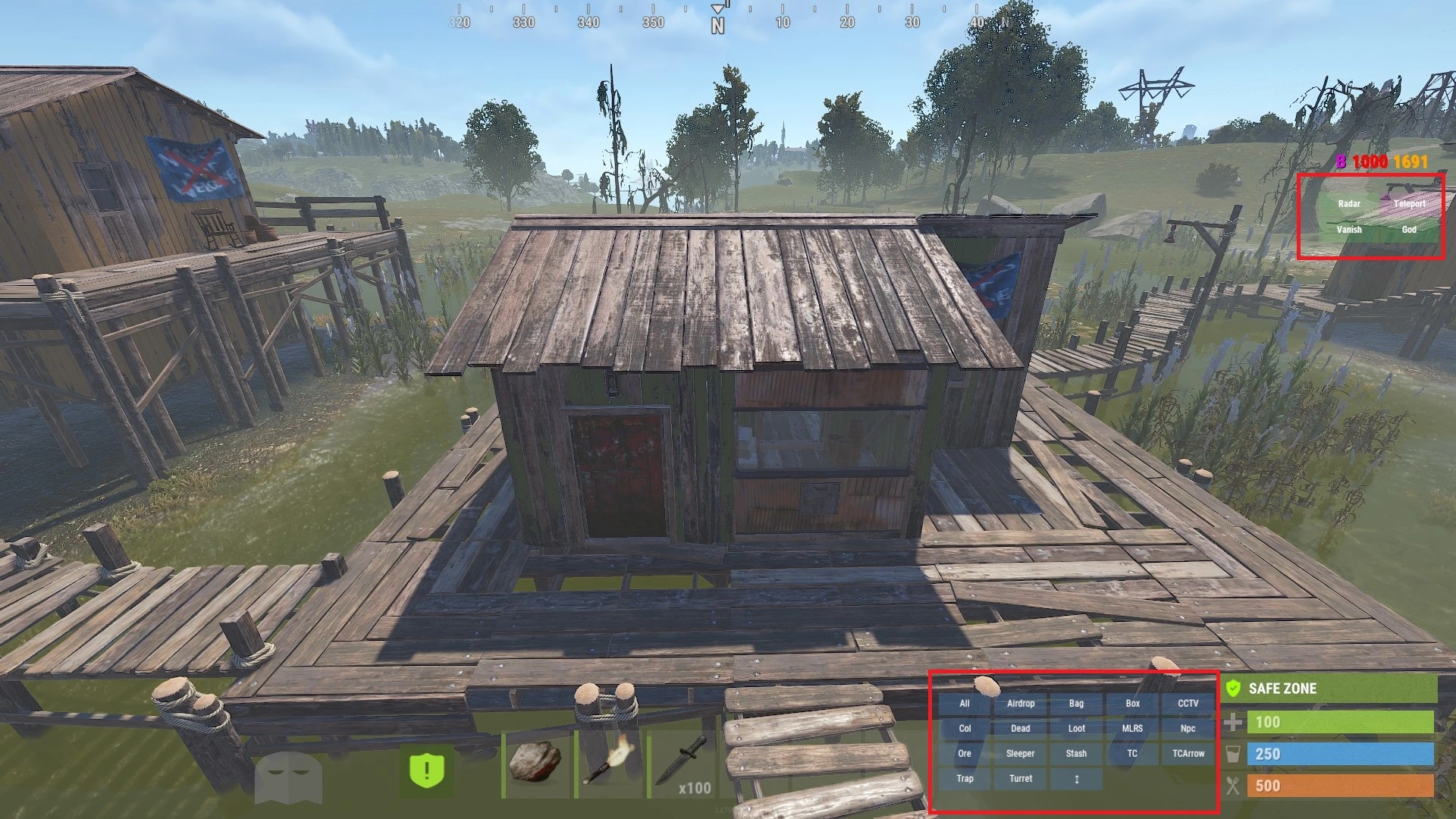 Rust Admin Panel in-game radar menu