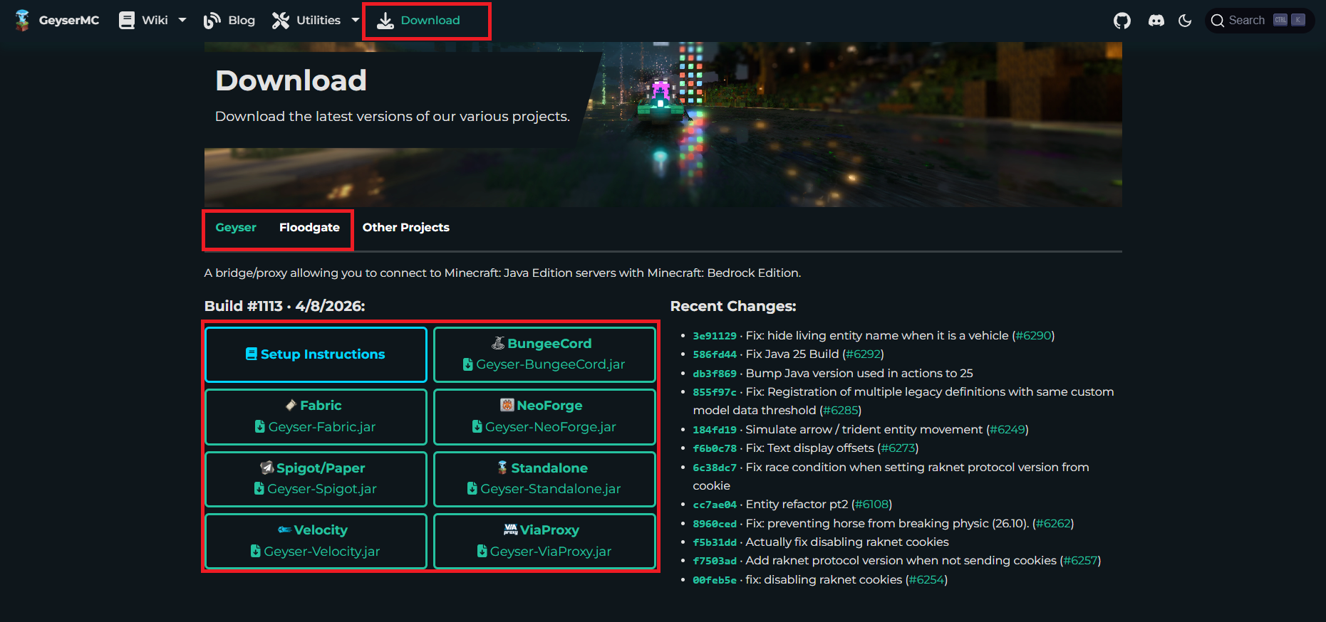 GeyserMC and Floodgate uploaded to the plugins folder
