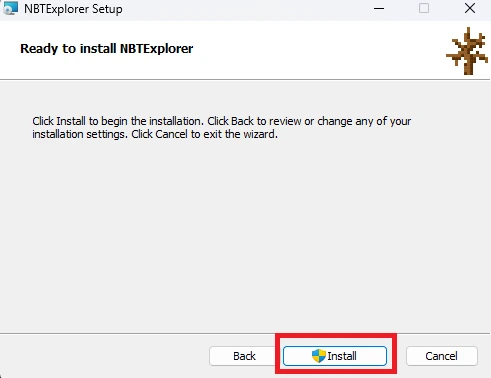 NBTExplorer install screen