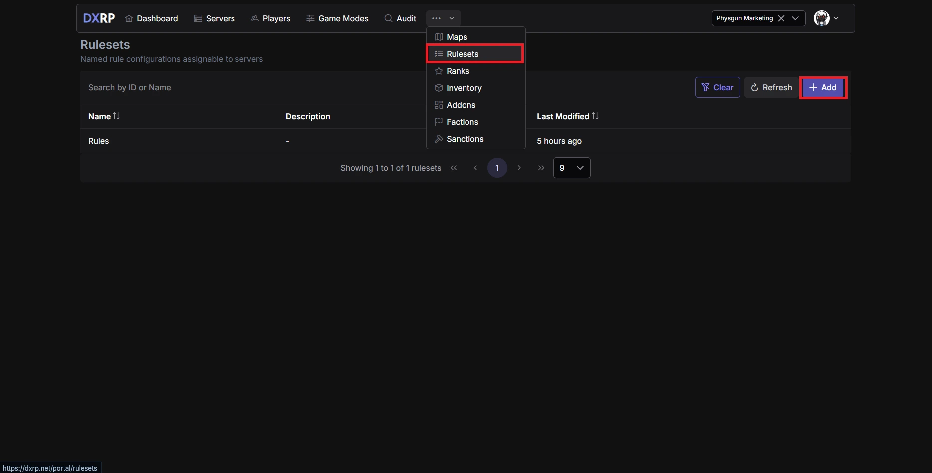DxRP Ruleset