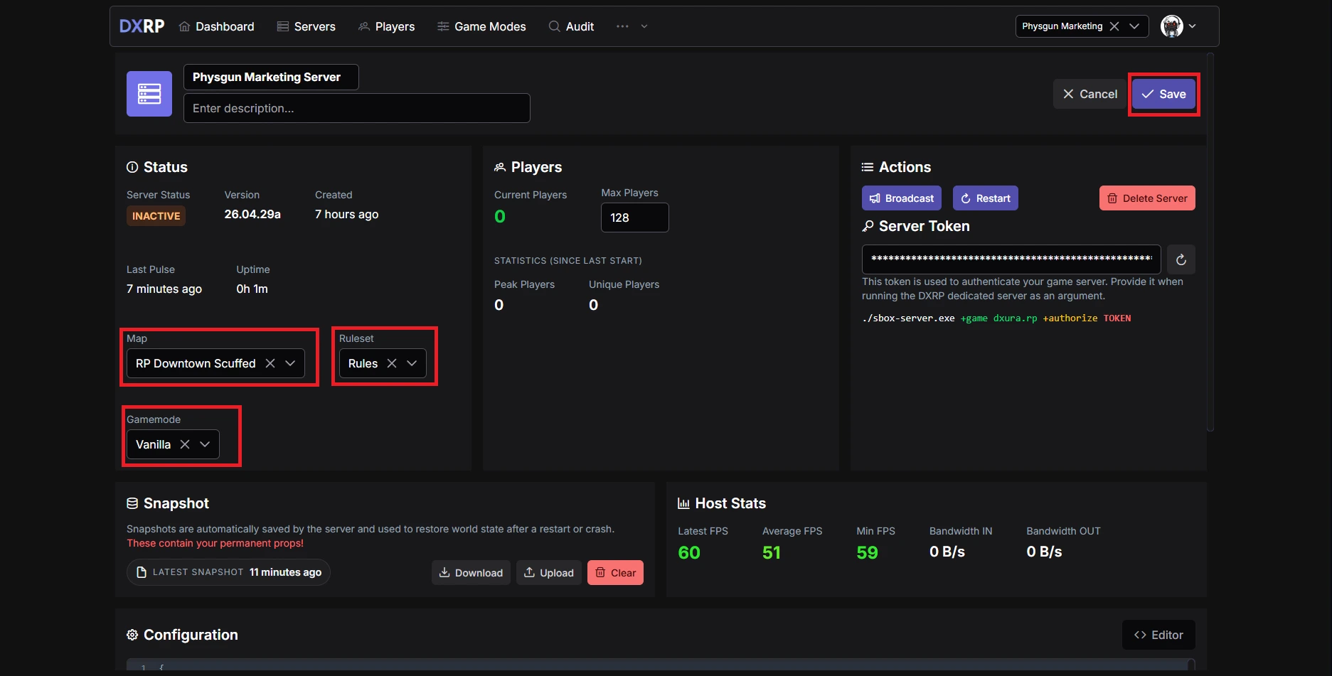 Server Dashboard