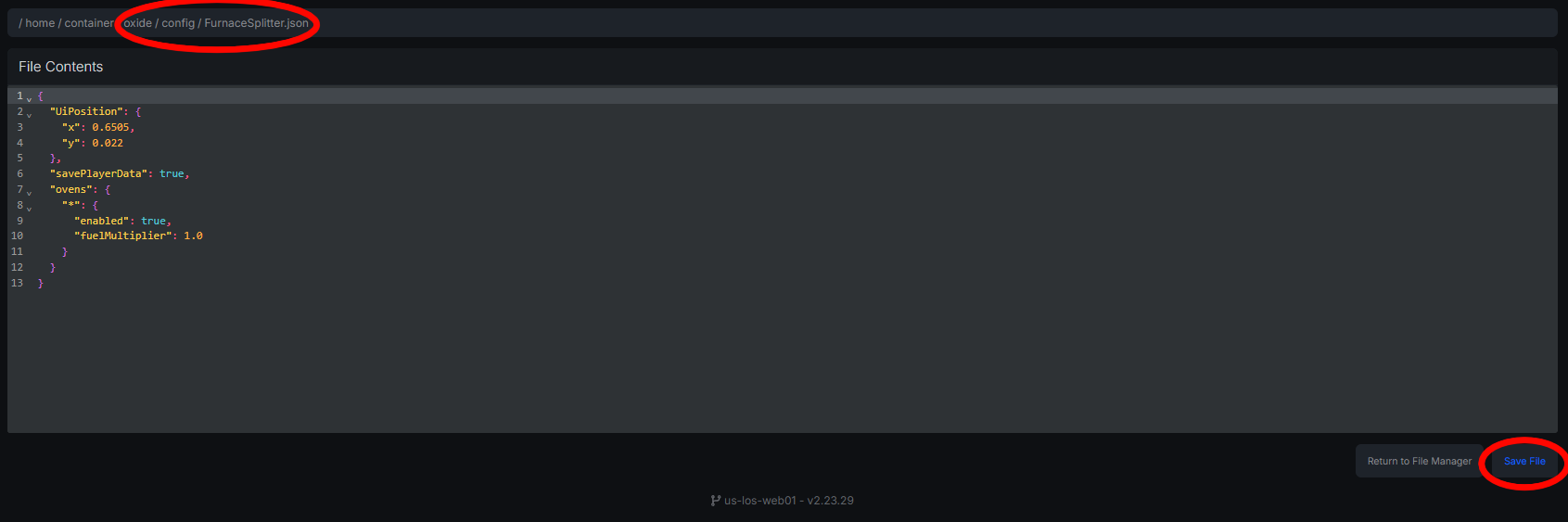 FurnaceSplitter configuration file